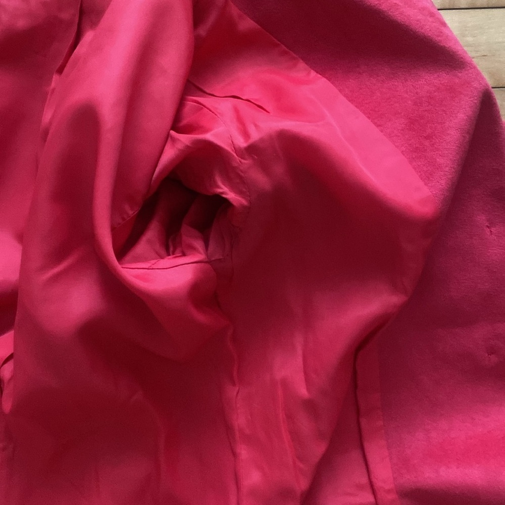 VINTAGE Cedarhurst Classics Red Faux Suede button down Frock Coat Size 7/8 - Picture 15 of 17